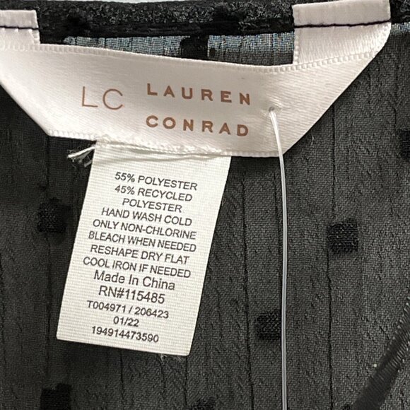Lauren Conrad Cardigan Womens OS Black Sheer Swiss Dot Tiered Tassel Boho Witchy - Picture 6 of 9